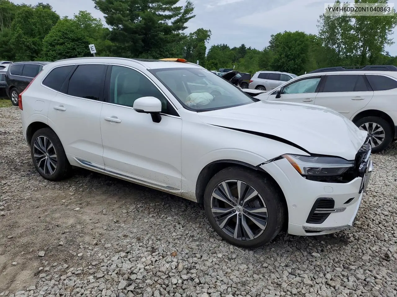 2022 Volvo Xc60 T8 Recharge Inscription Expres VIN: YV4H60DZ0N1040863 Lot: 58049066