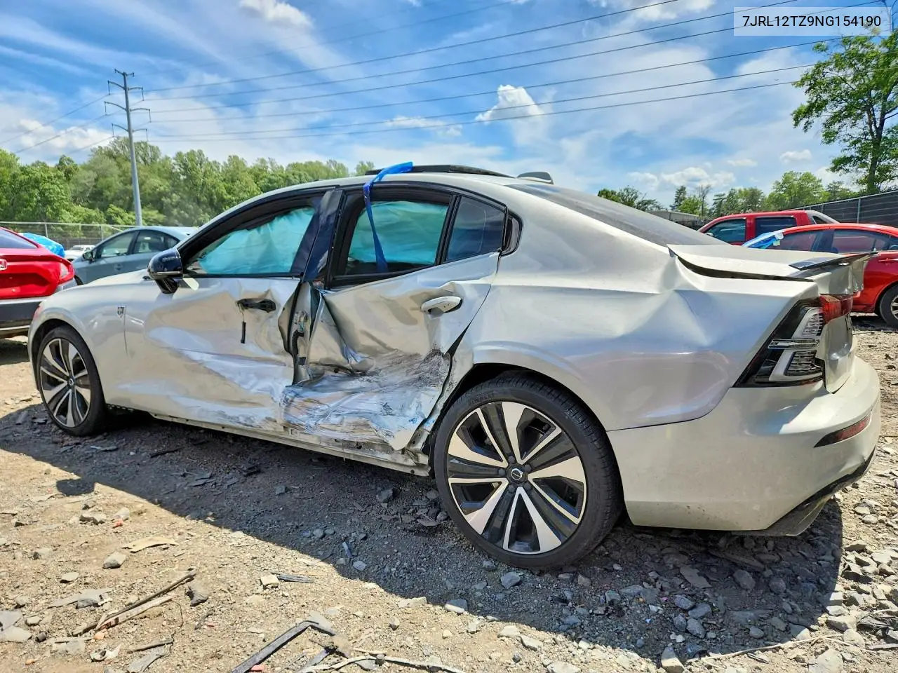 2022 Volvo S60 B5 Momentum VIN: 7JRL12TZ9NG154190 Lot: 58205836
