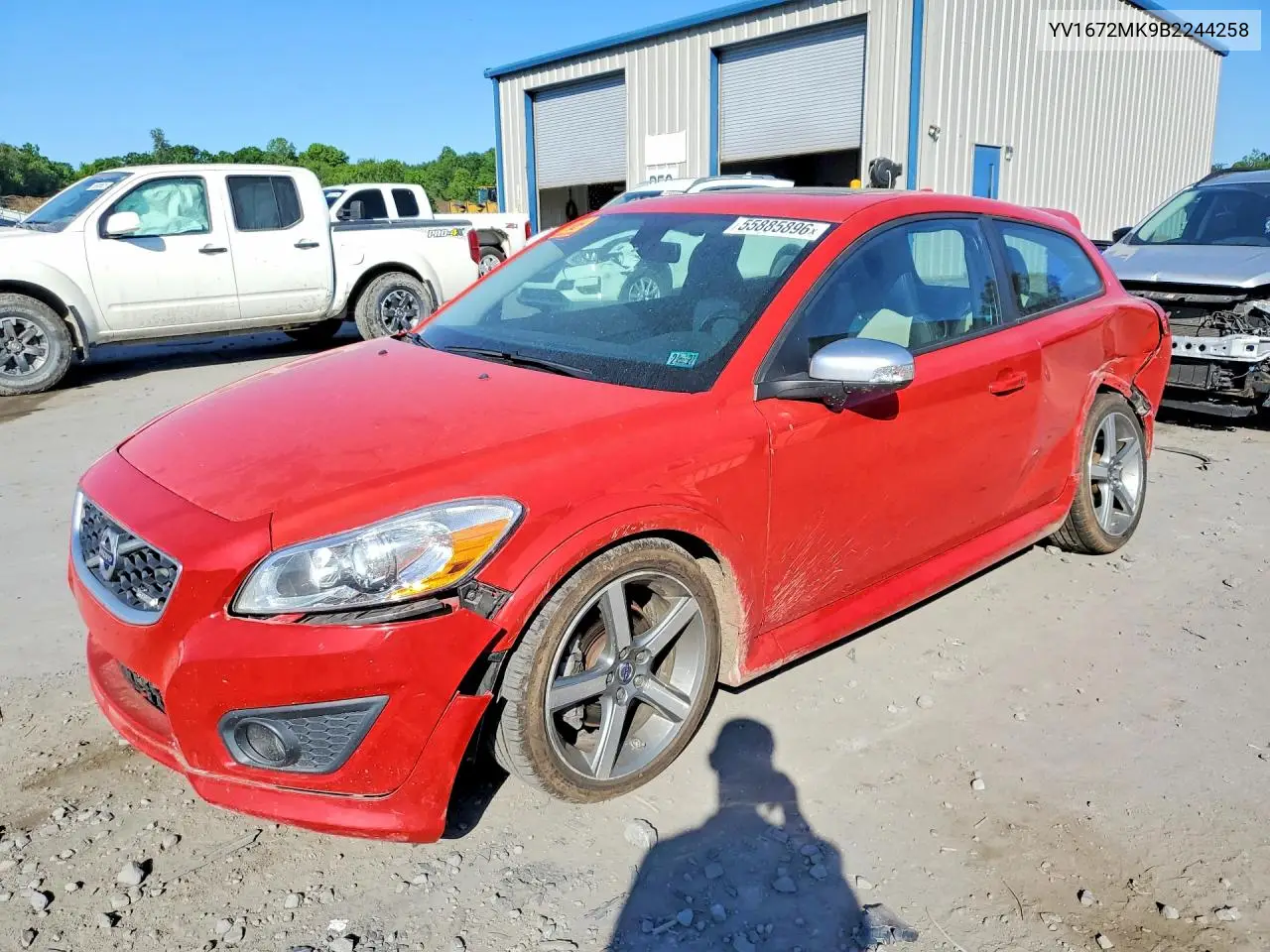 2011 Volvo C30 T5 VIN: YV1672MK9B2244258 Lot: 55885896