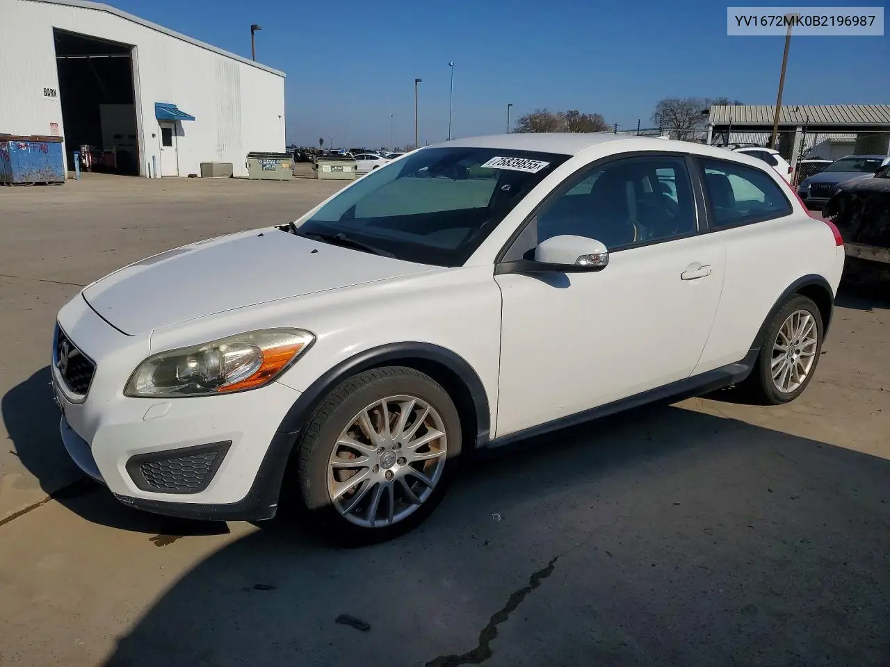 2011 Volvo C30 T5 VIN: YV1672MK0B2196987 Lot: 75839855