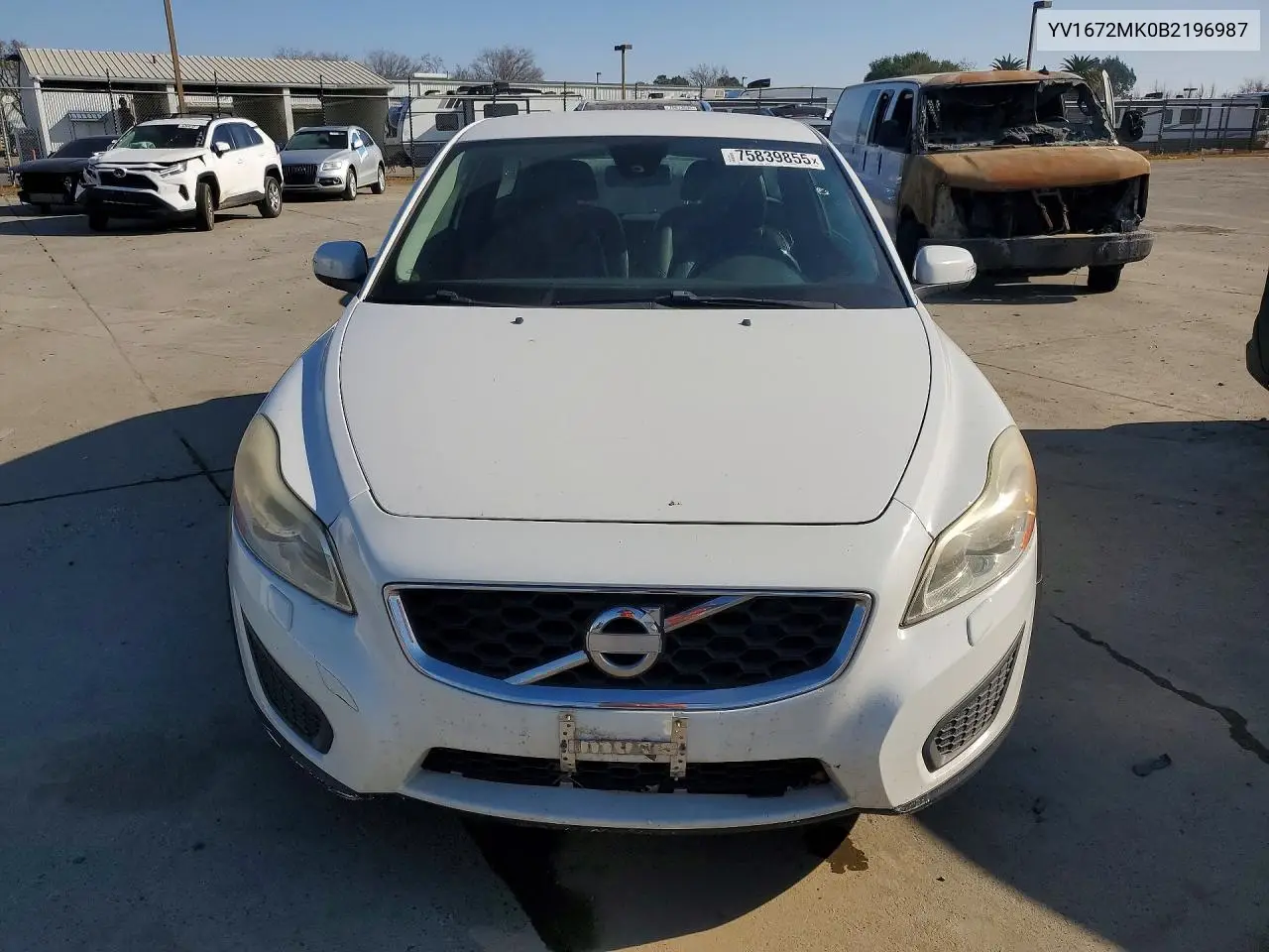 2011 Volvo C30 T5 VIN: YV1672MK0B2196987 Lot: 75839855