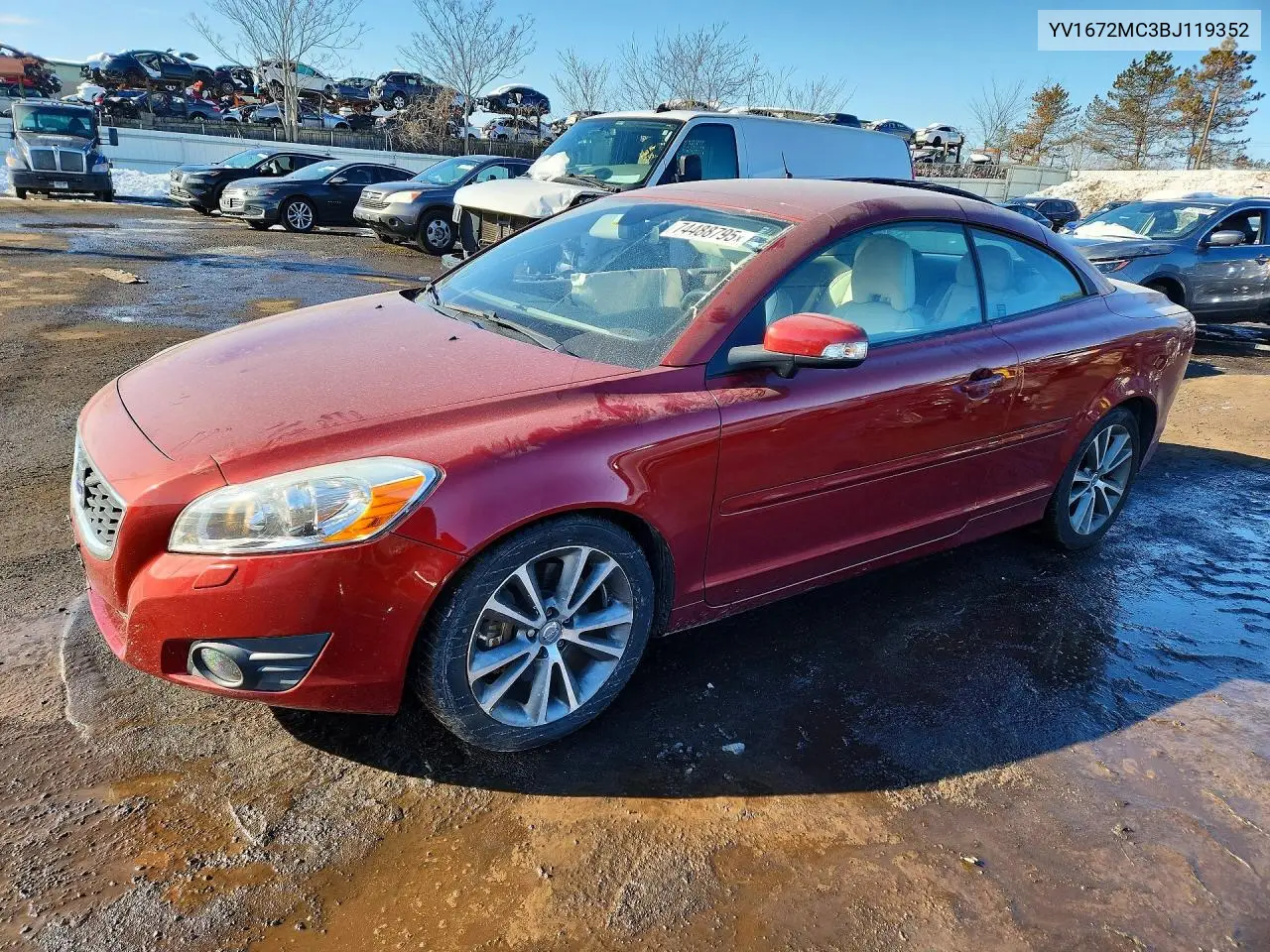 2011 Volvo C70 T5 VIN: YV1672MC3BJ119352 Lot: 74488795