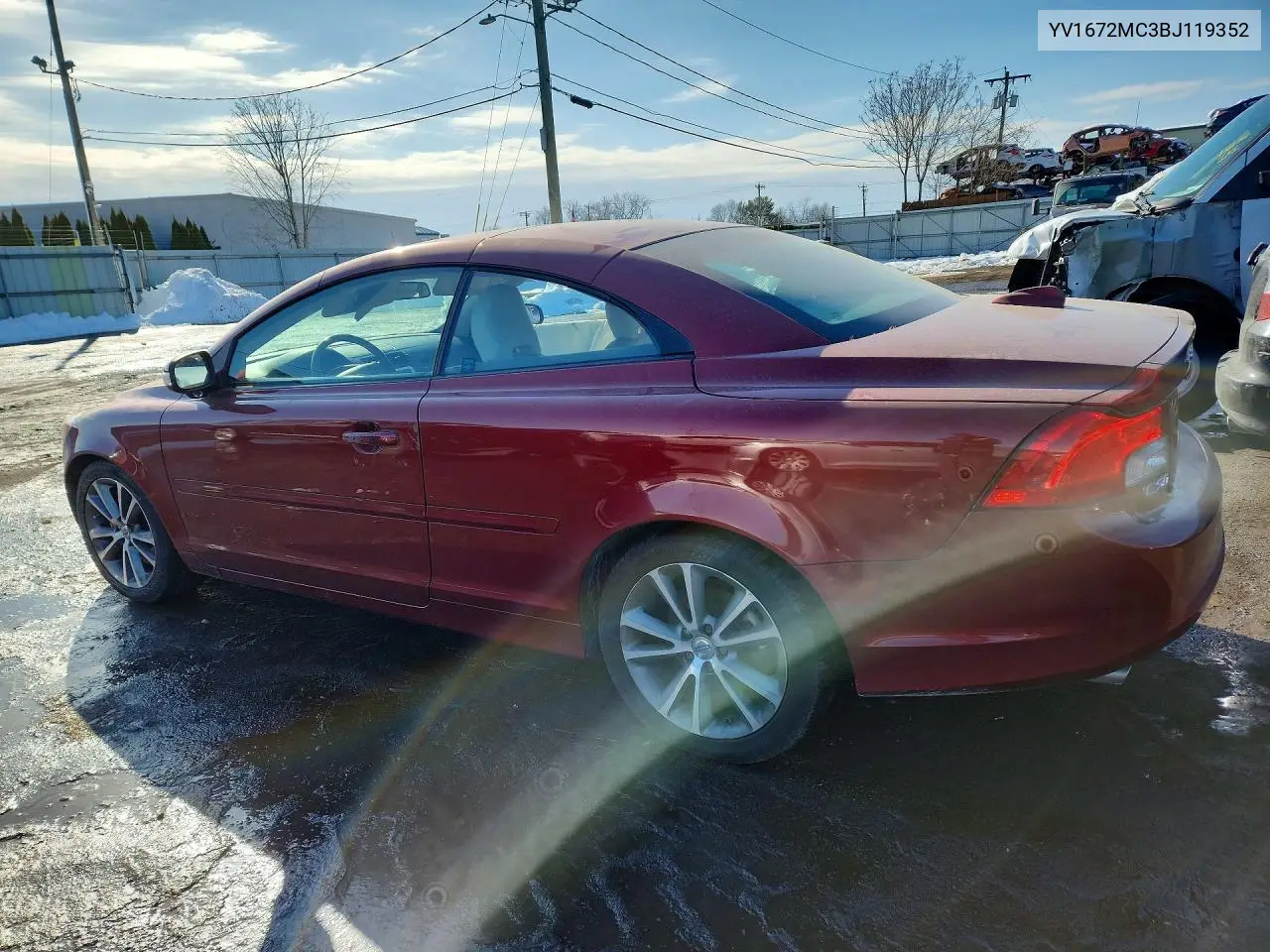 2011 Volvo C70 T5 VIN: YV1672MC3BJ119352 Lot: 74488795