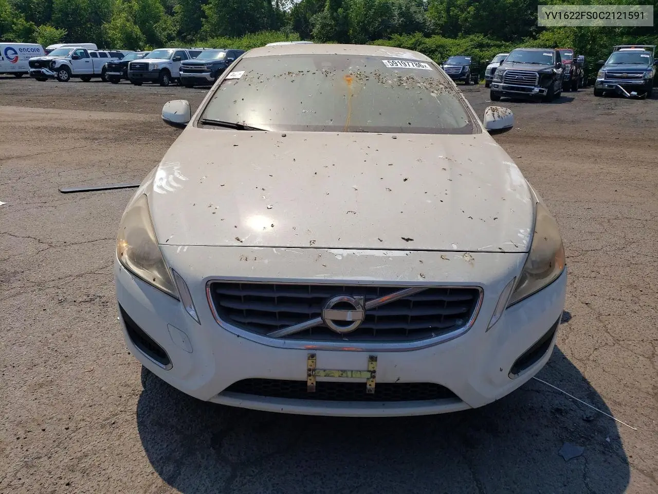 2012 Volv S60 VIN: YV1622FS0C2121591 Lot: 59197786