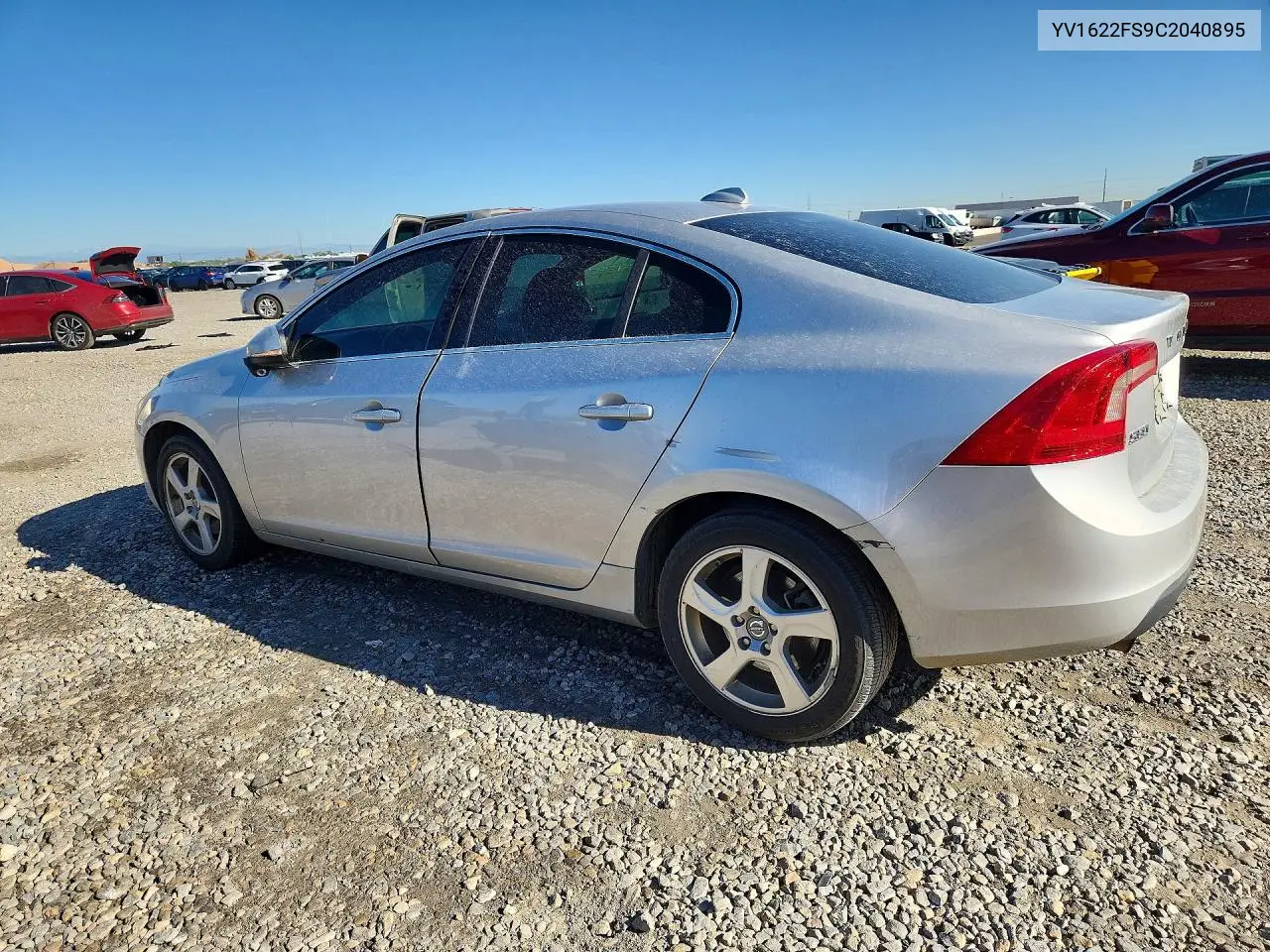 2012 Volvo S60 T5 VIN: YV1622FS9C2040895 Lot: 59700886