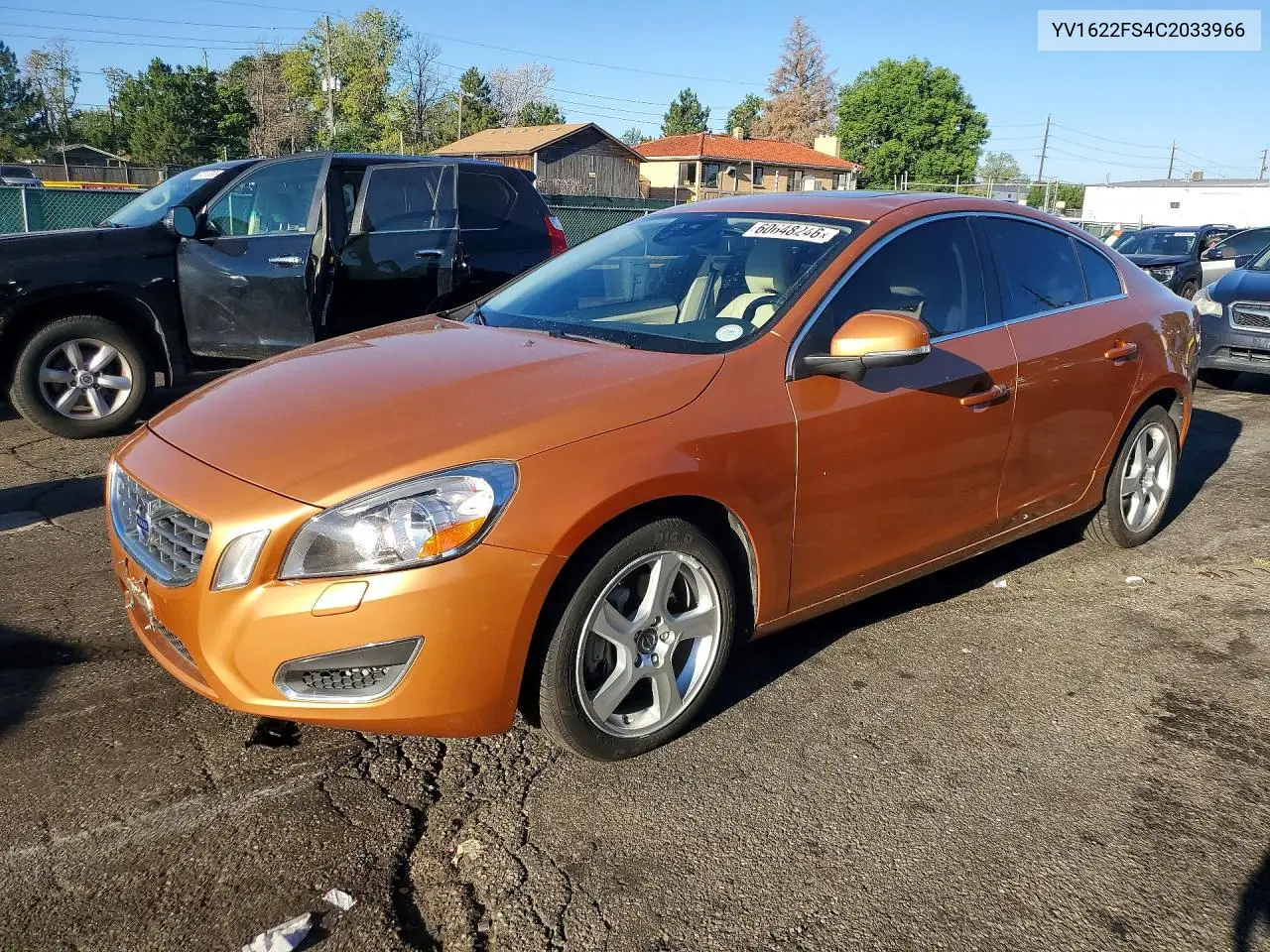 2012 Volvo S60 T5 VIN: YV1622FS4C2033966 Lot: 60648246