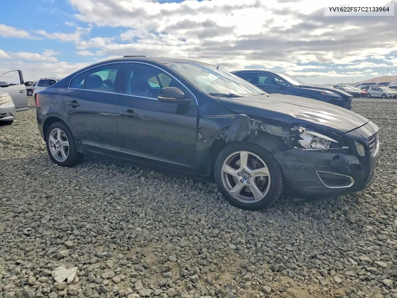 2012 Volv S60 T5 VIN: YV1622FS7C2133964 Lot: 61950266