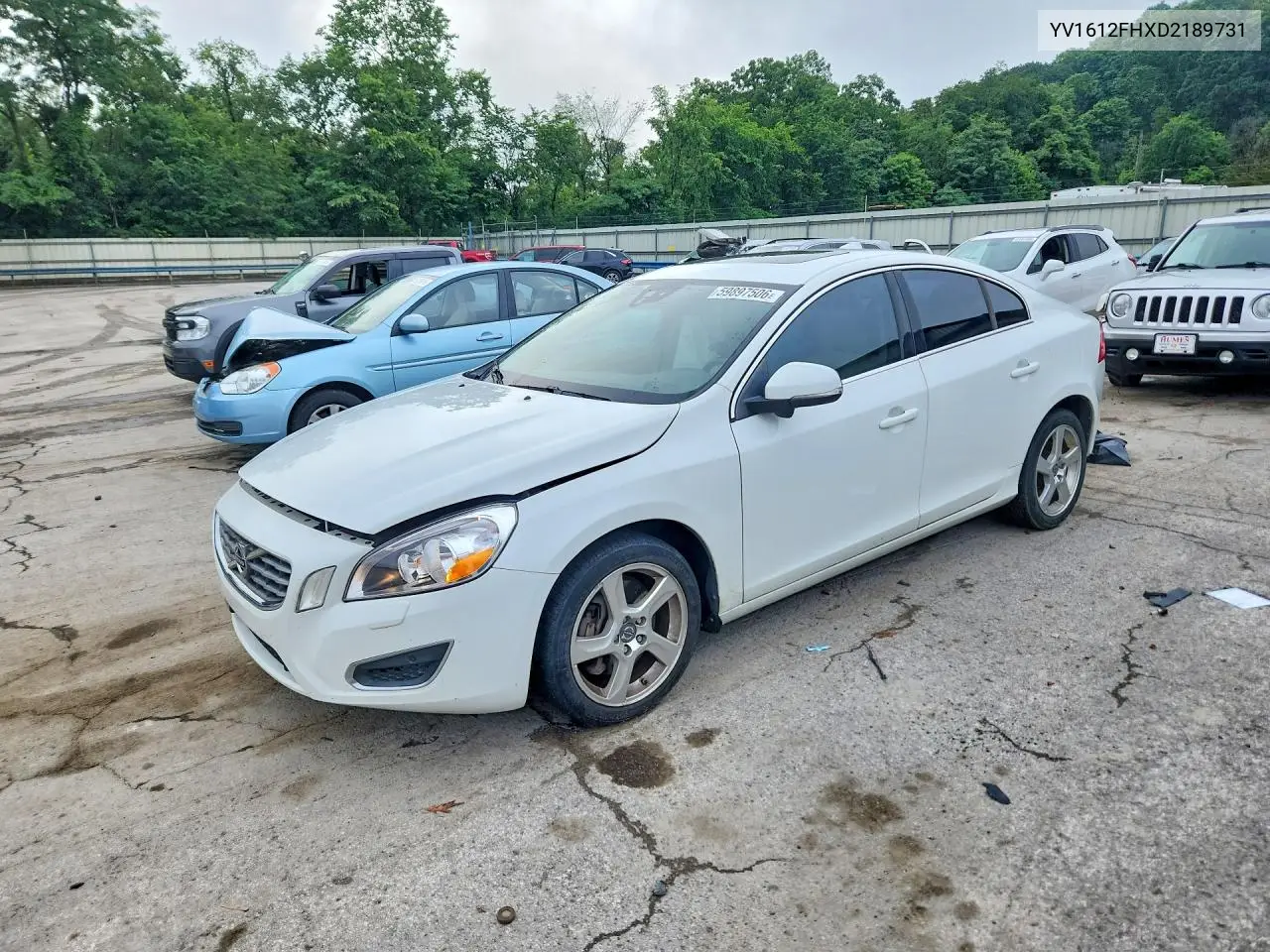 2013 Volvo S60 T5 VIN: YV1612FHXD2189731 Lot: 59897506