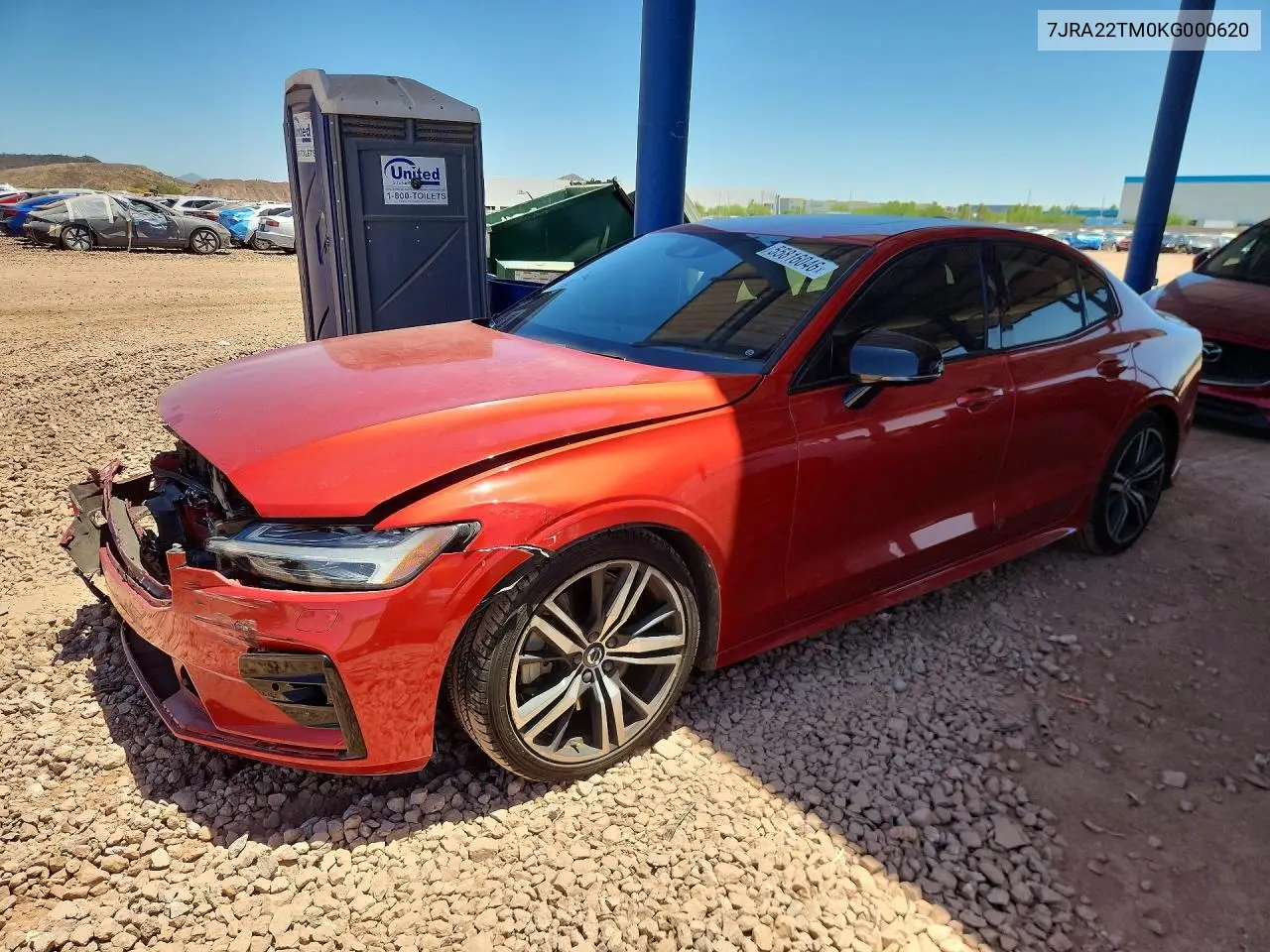 2019 Volvo S60 T6 R-Design VIN: 7JRA22TM0KG000620 Lot: 55816046
