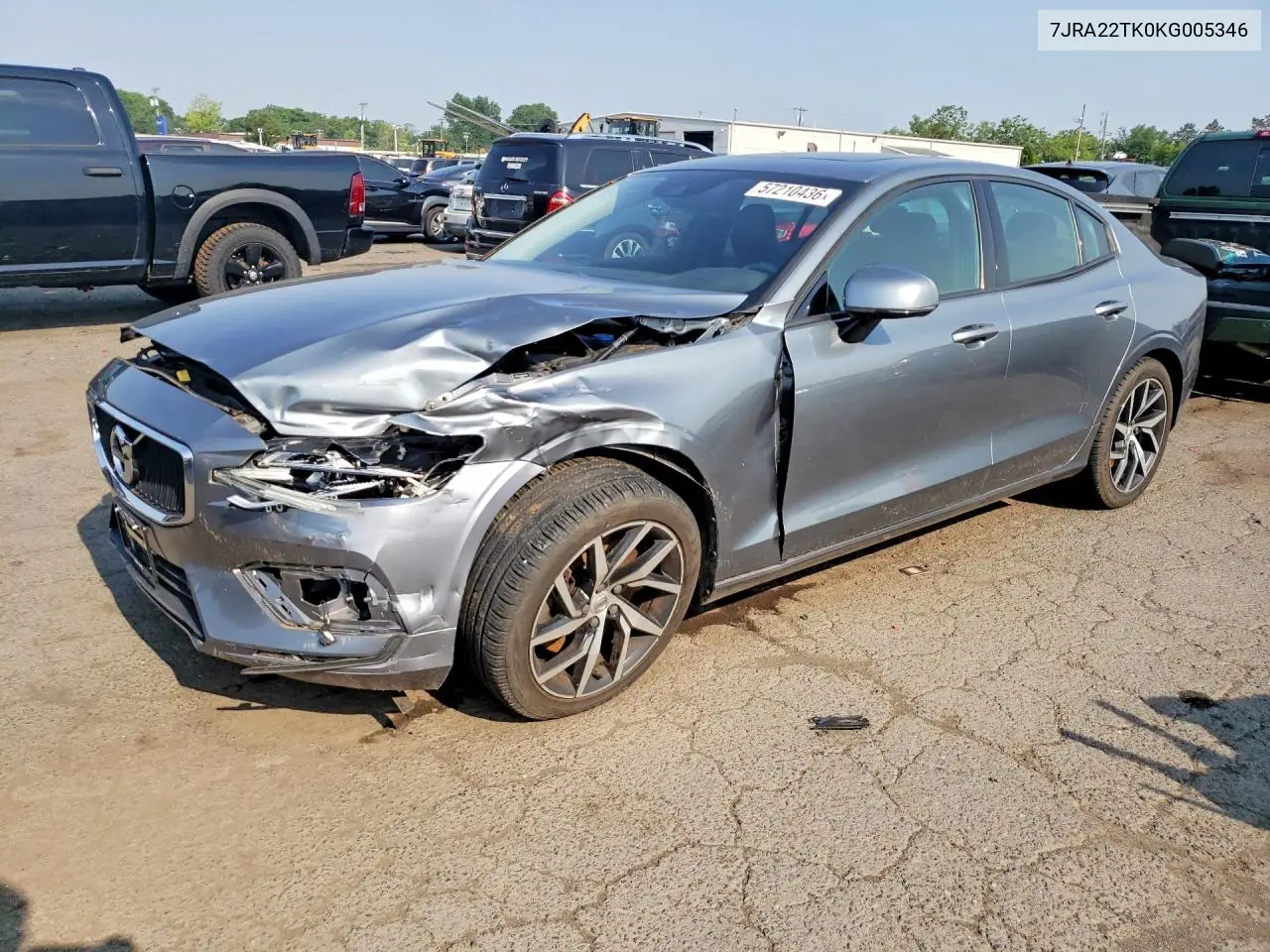 2019 Volvo S60 T6 Momentum VIN: 7JRA22TK0KG005346 Lot: 57210436