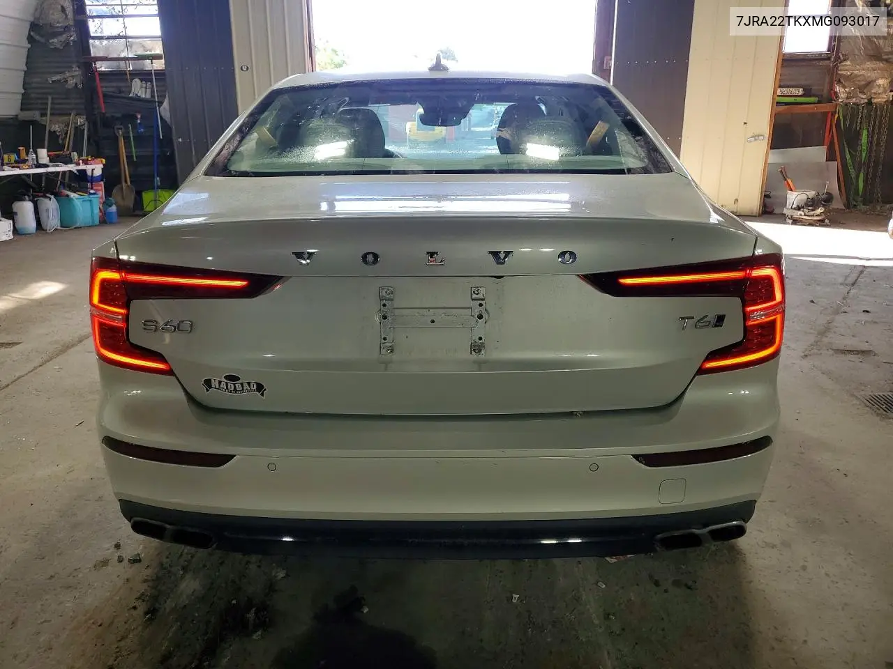 2021 Volvo S60 T6 Momentum VIN: 7JRA22TKXMG093017 Lot: 57623276