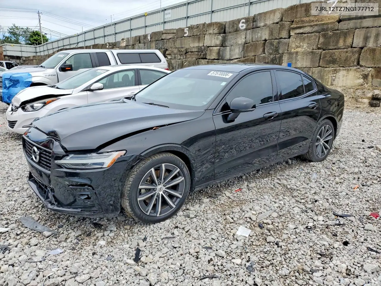 2022 Volvo S60 B5 Momentum VIN: 7JRL12TZ7NG177712 Lot: 57570006