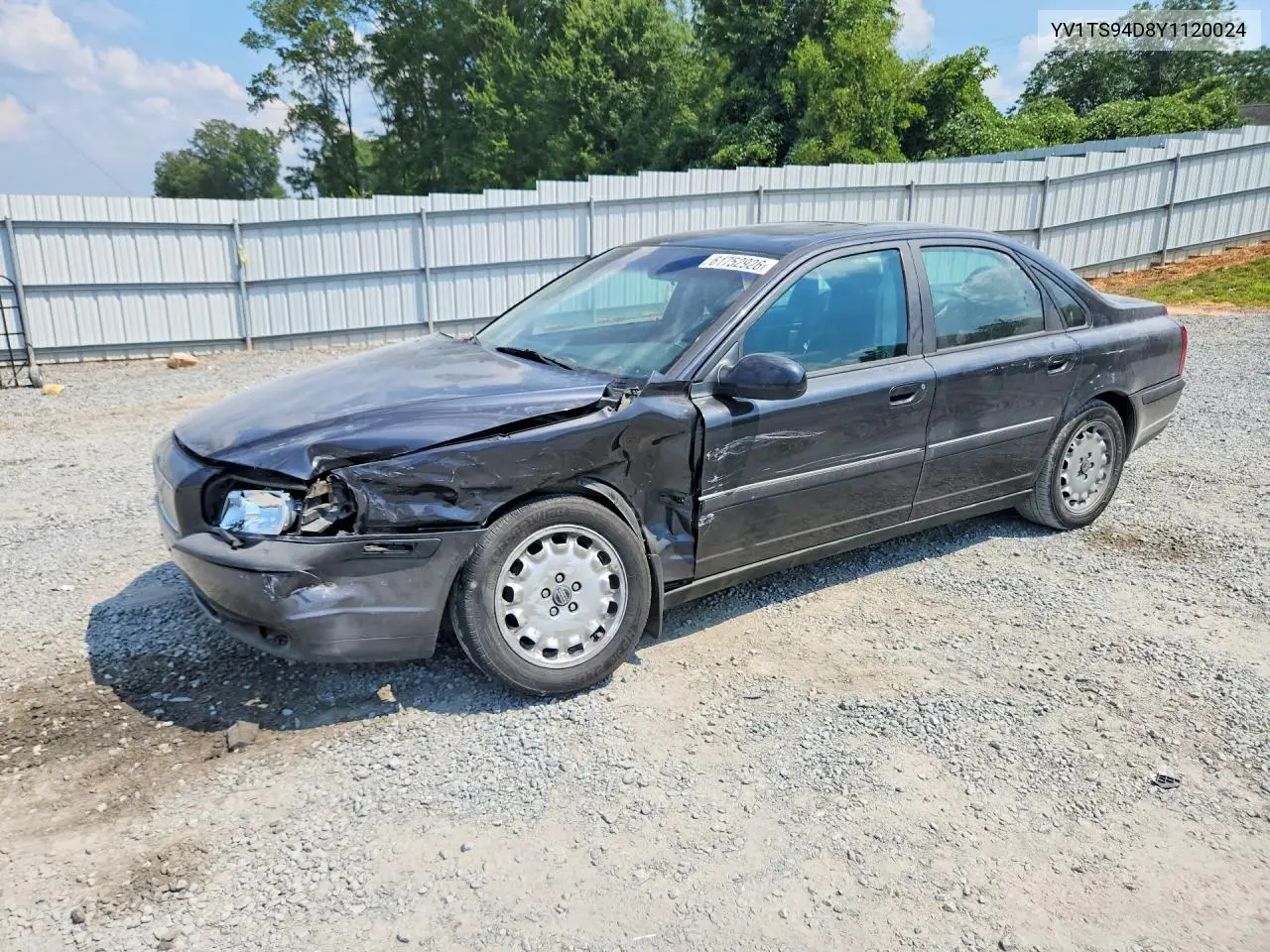 2000 Volvo S80 VIN: YV1TS94D8Y1120024 Lot: 61752926