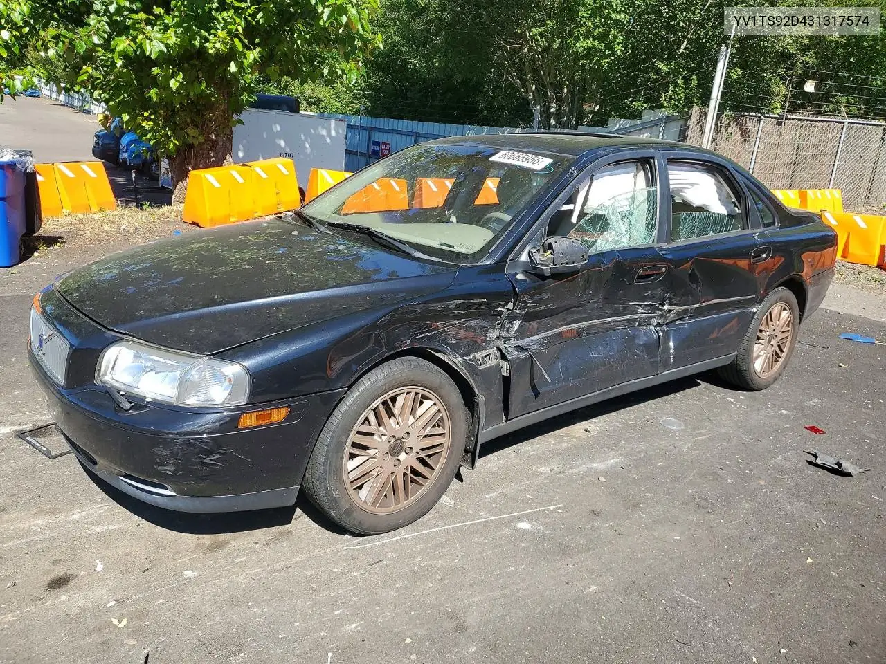2003 Volvo S80 VIN: YV1TS92D431317574 Lot: 60665956