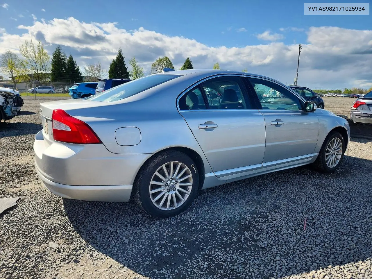 2007 Volvo S80 3.2 VIN: YV1AS982171025934 Lot: 49550126