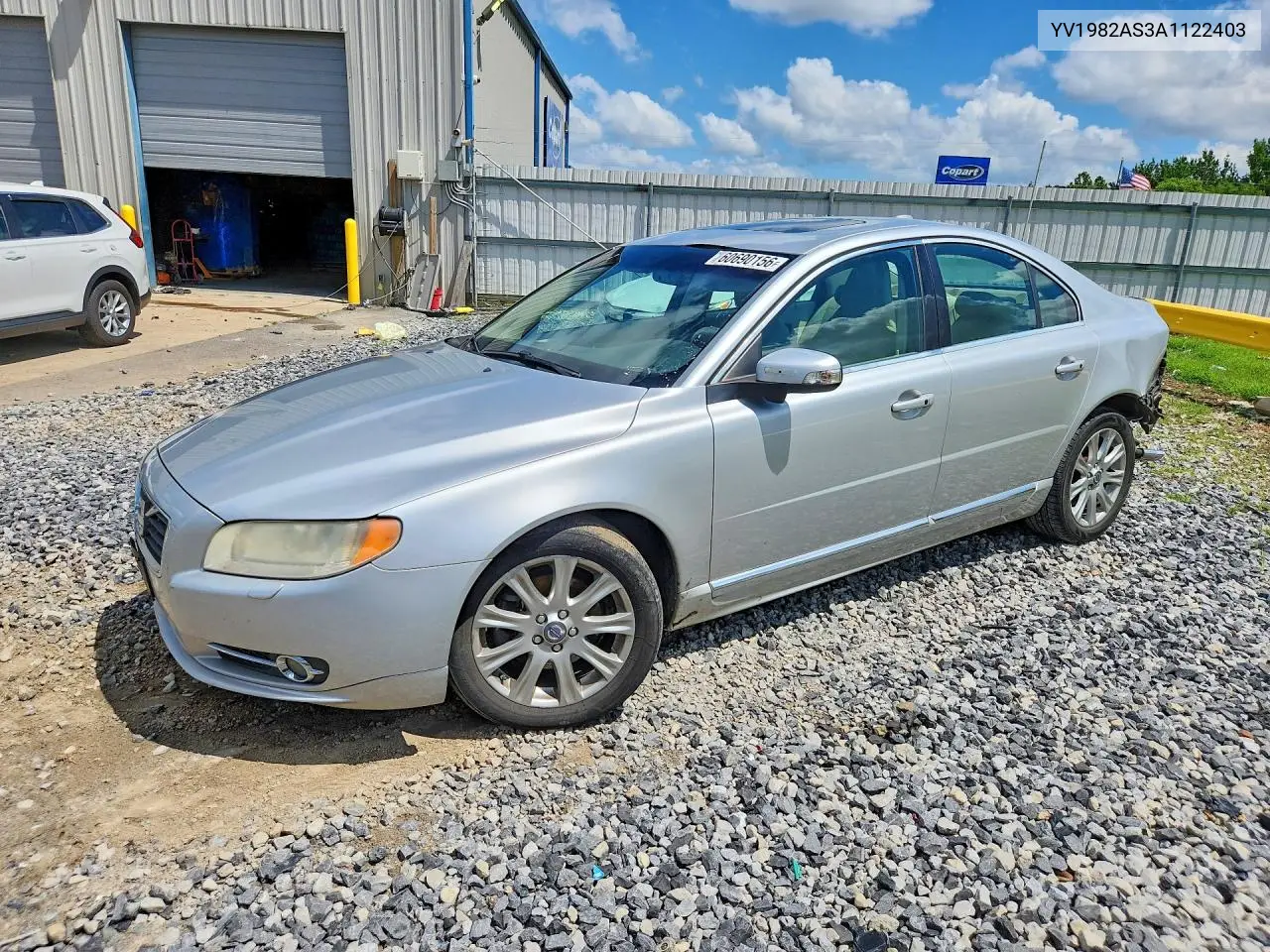 2010 Volvo S80 3.2 VIN: YV1982AS3A1122403 Lot: 60690156