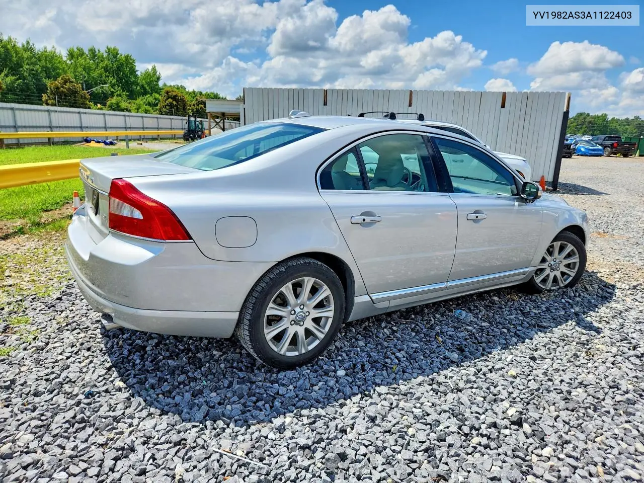 2010 Volvo S80 3.2 VIN: YV1982AS3A1122403 Lot: 60690156