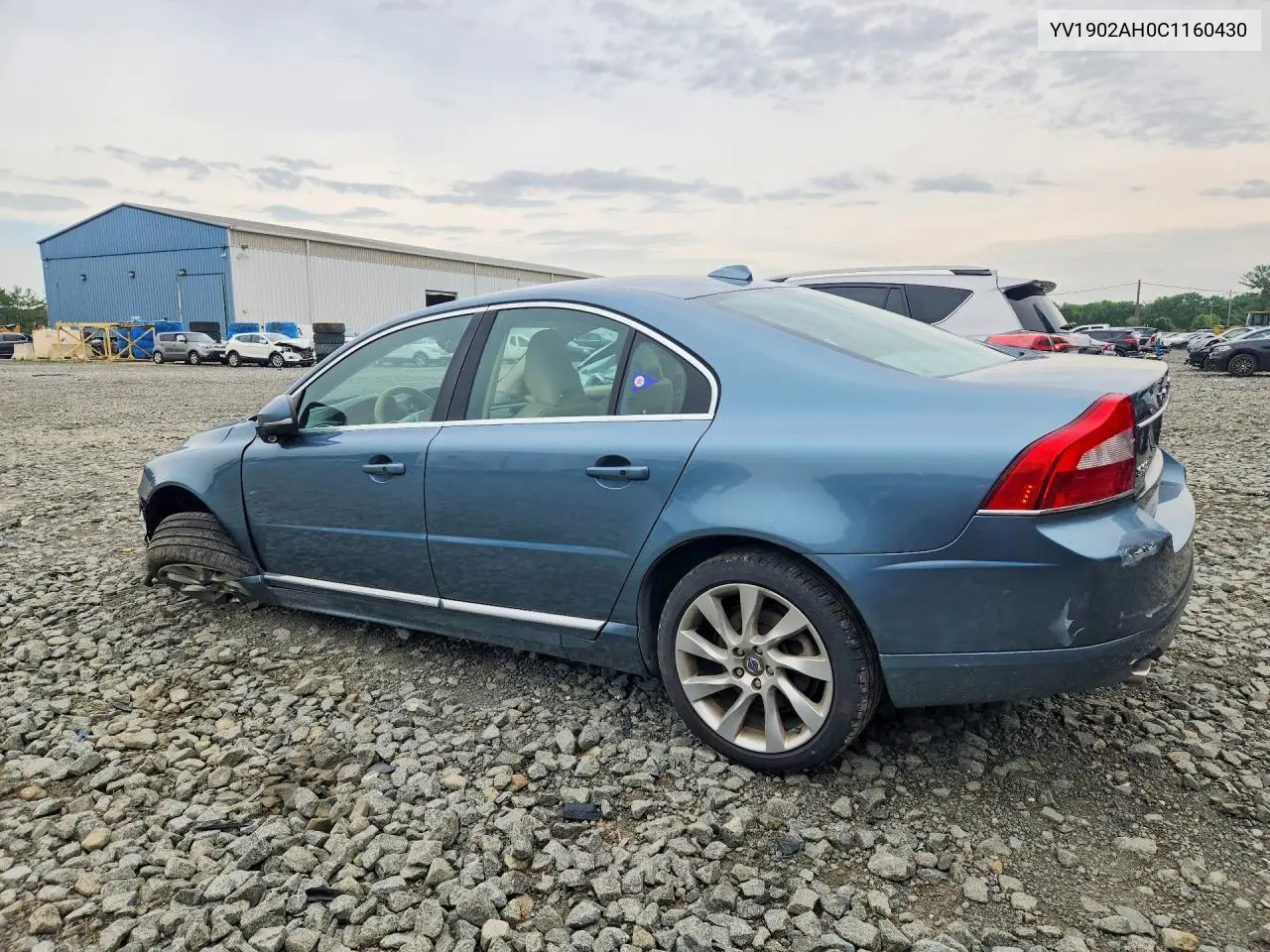 2012 Volvo S80 T6 VIN: YV1902AH0C1160430 Lot: 58743796