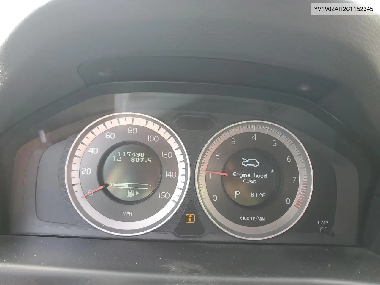 2012 Volvo S80 T6 VIN: YV1902AH2C1152345 Lot: 80940885