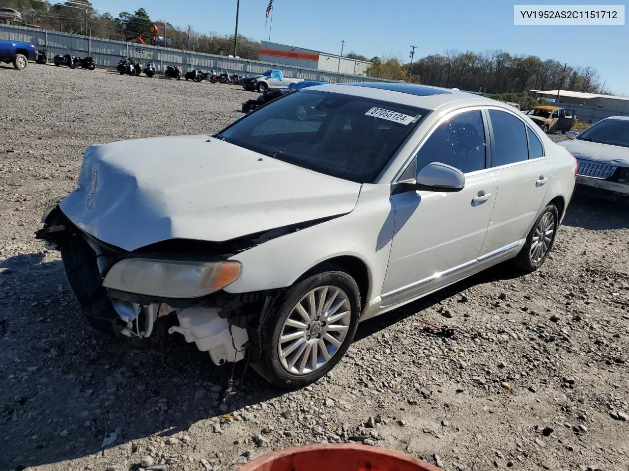 2012 Volvo S80 3.2 VIN: YV1952AS2C1151712 Lot: 87055124