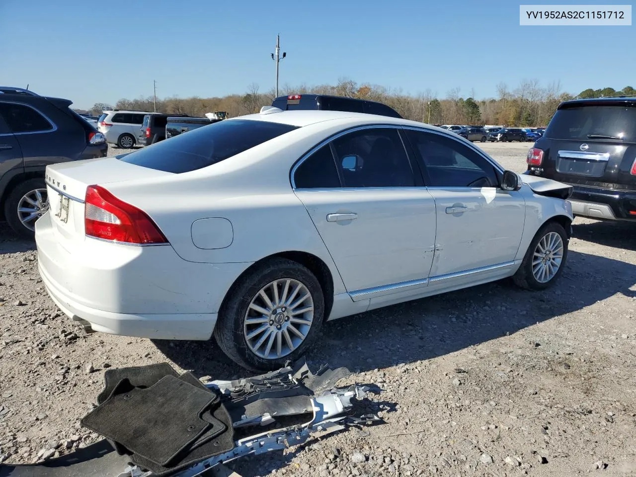 2012 Volvo S80 3.2 VIN: YV1952AS2C1151712 Lot: 87055124