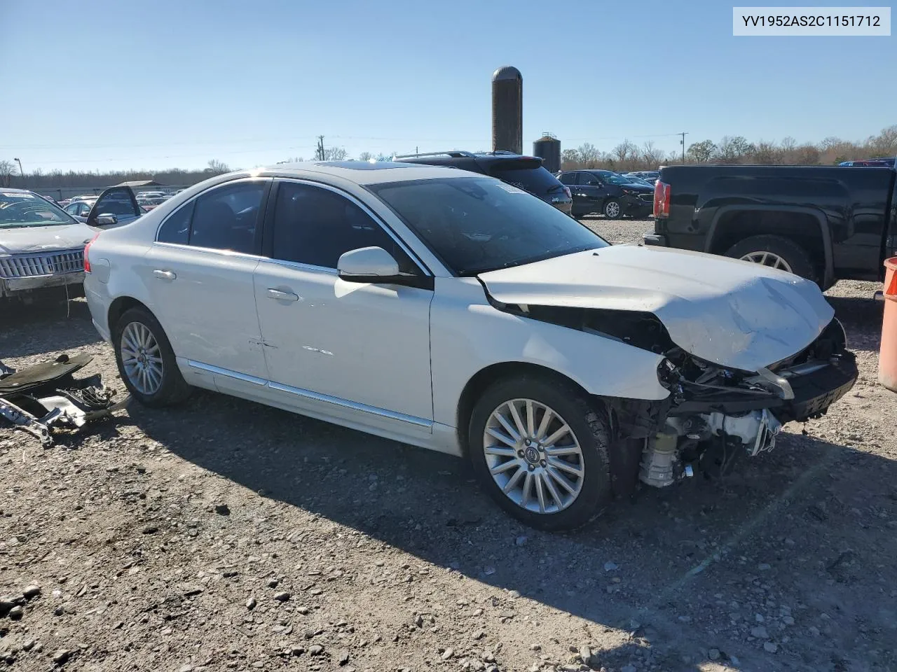 2012 Volvo S80 3.2 VIN: YV1952AS2C1151712 Lot: 87055124