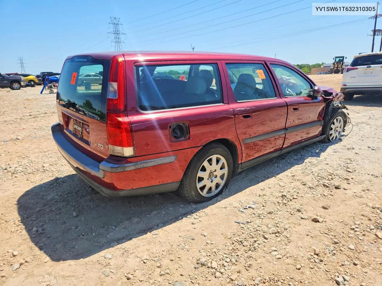 2003 Volvo V70 VIN: YV1SW61T632310305 Lot: 52149726
