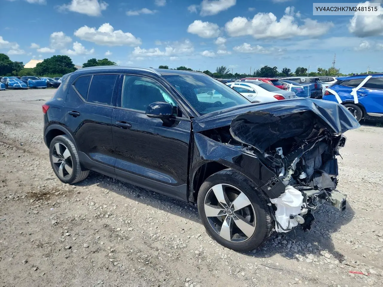 2021 Volvo Xc40 T4 Momentum VIN: YV4AC2HK7M2481515 Lot: 61928936