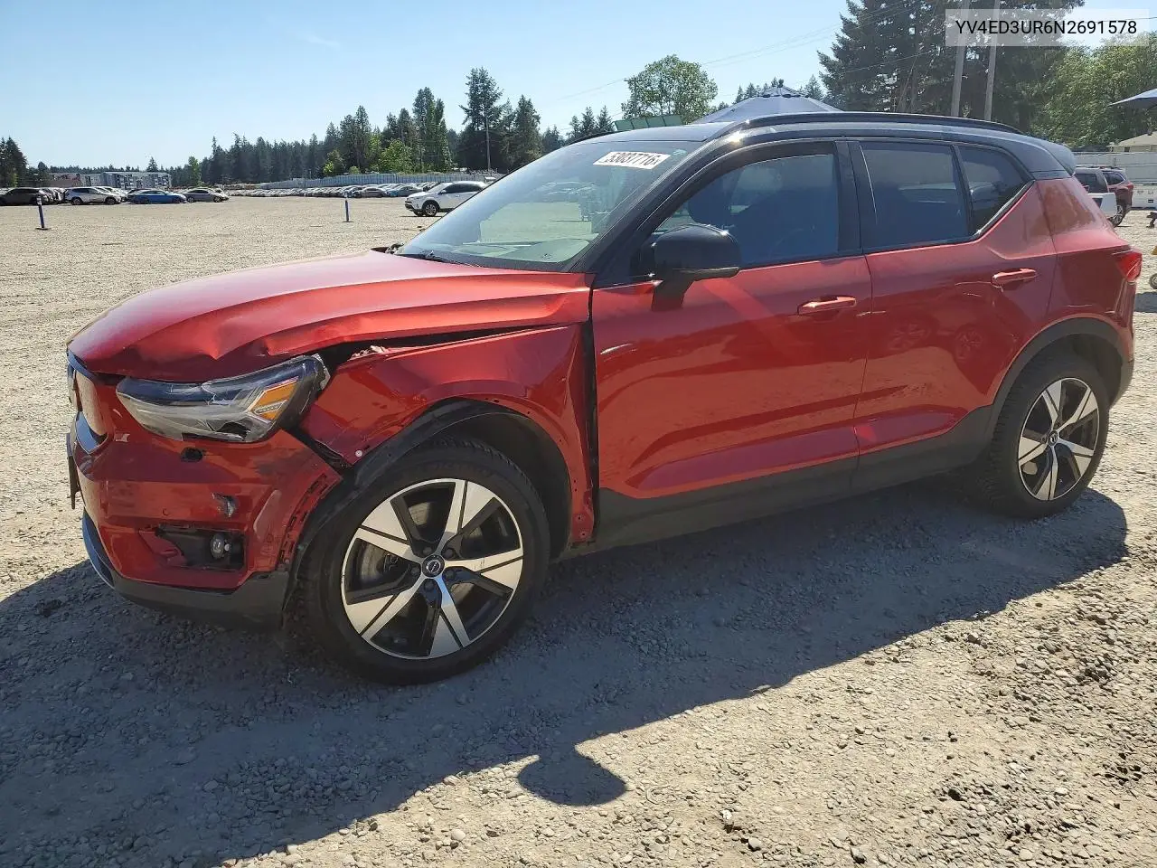 2022 Volvo Xc40 P8 Recharge Plus VIN: YV4ED3UR6N2691578 Lot: 53037716
