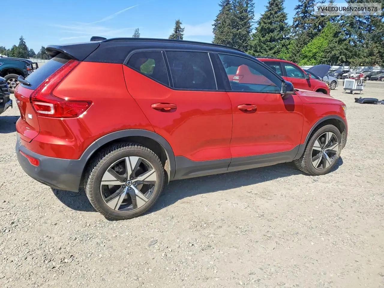 2022 Volvo Xc40 P8 Recharge Plus VIN: YV4ED3UR6N2691578 Lot: 53037716