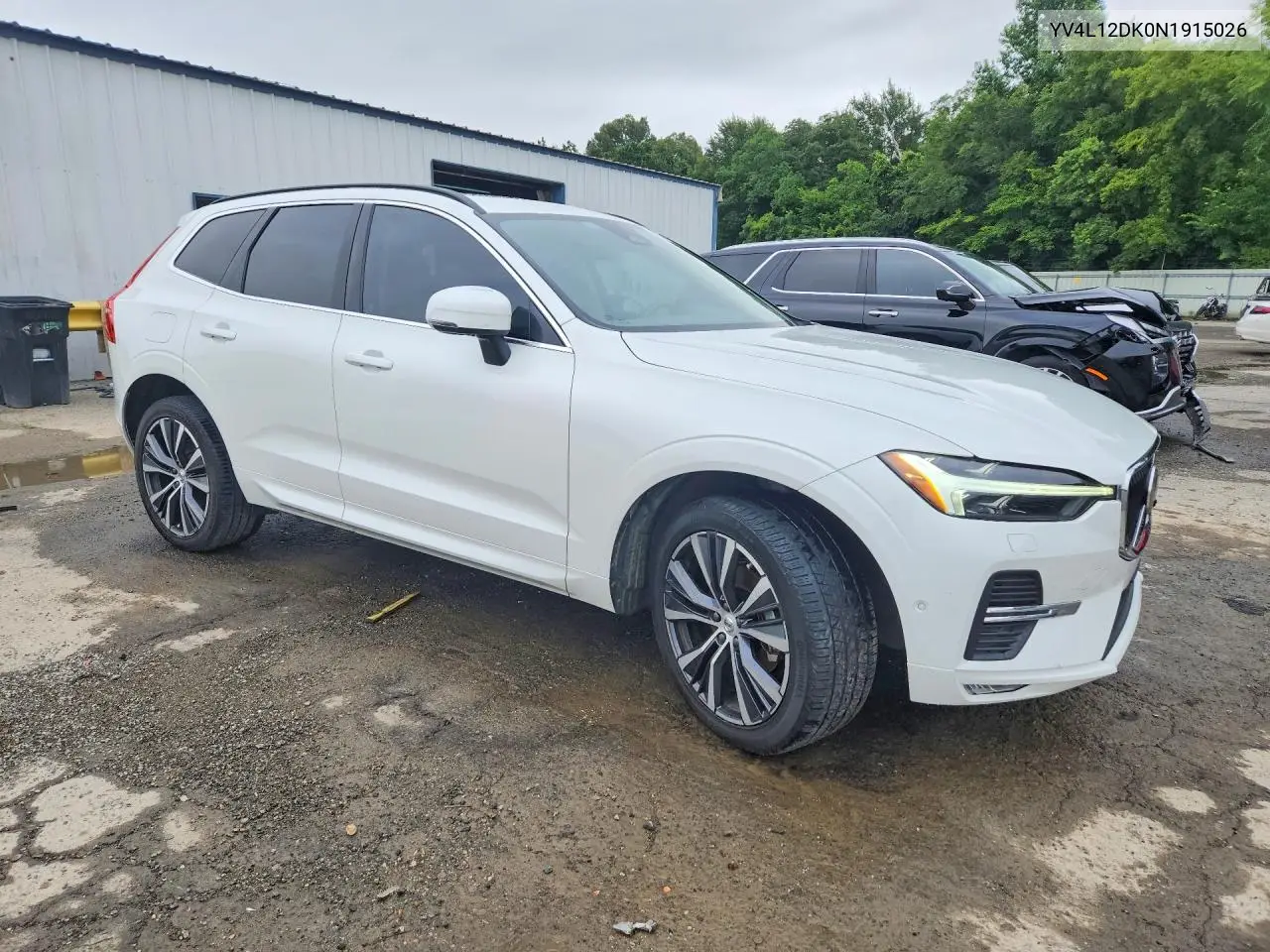 2022 Volvo Xc60 B5 Momentum VIN: YV4L12DK0N1915026 Lot: 58384176
