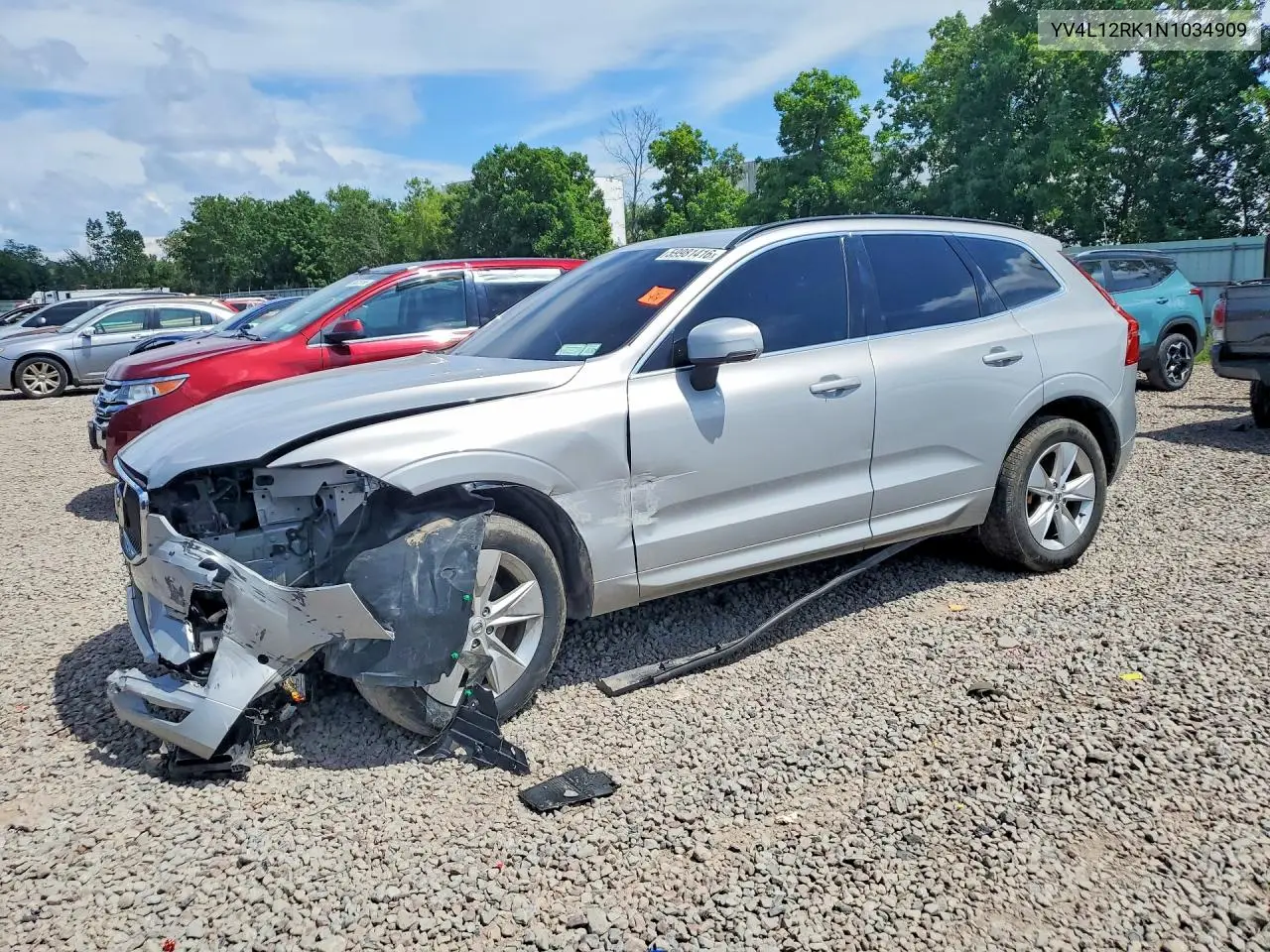 2022 Volvo Xc60 B5 Momentum VIN: YV4L12RK1N1034909 Lot: 59981416