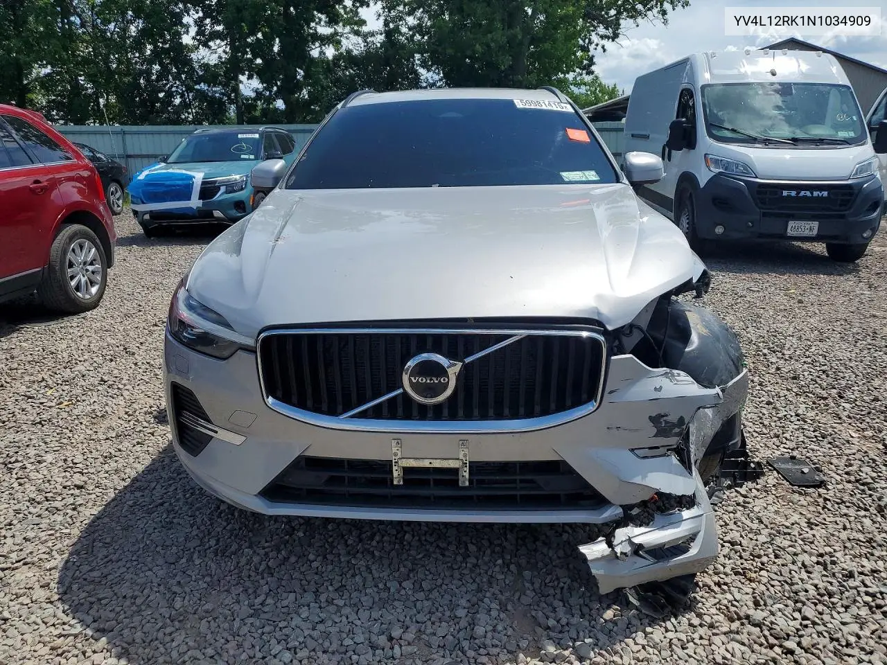 2022 Volvo Xc60 B5 Momentum VIN: YV4L12RK1N1034909 Lot: 59981416