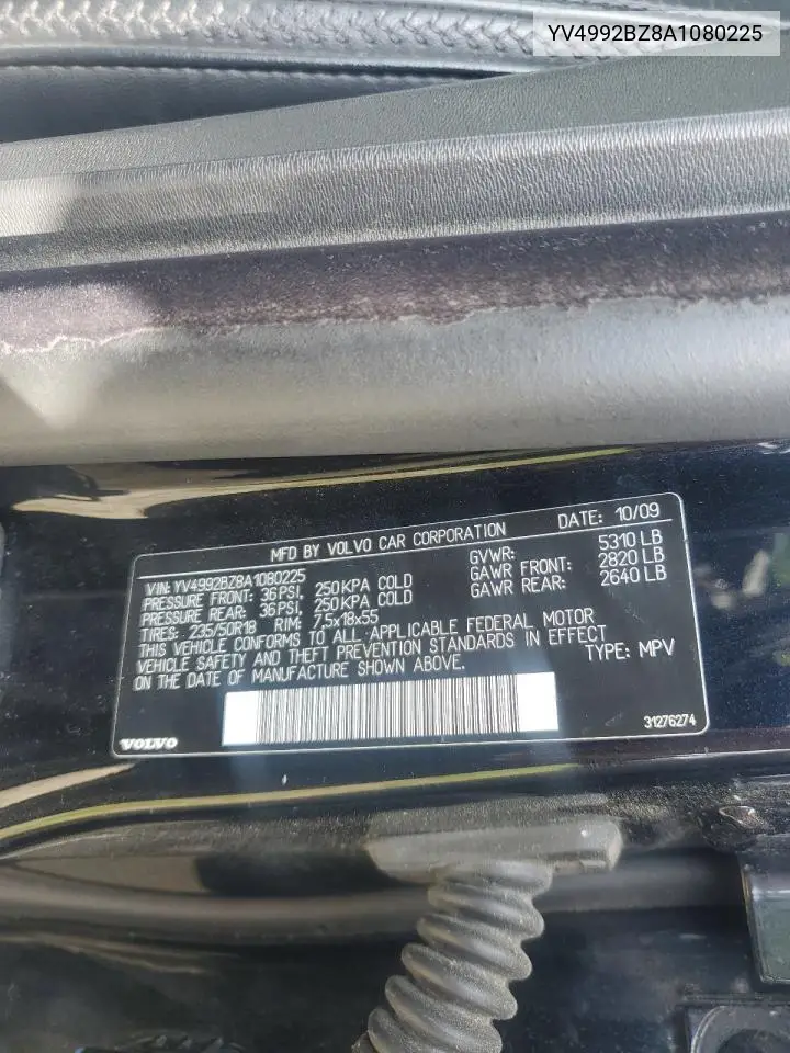2010 Volvo Xc70 T6 VIN: YV4992BZ8A1080225 Lot: 80941185