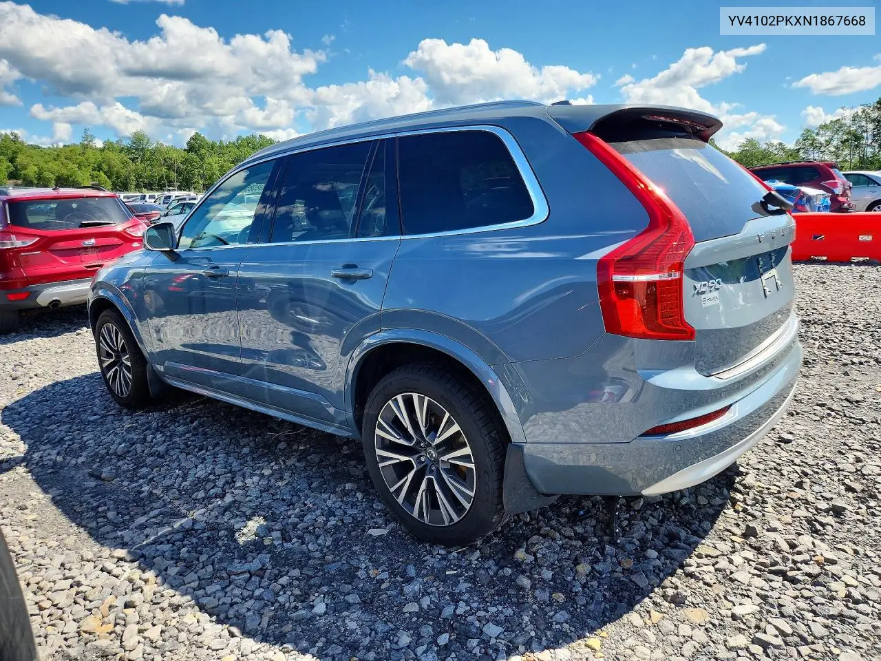 2022 Volvo Xc90 T5 Momentum VIN: YV4102PKXN1867668 Lot: 59858516