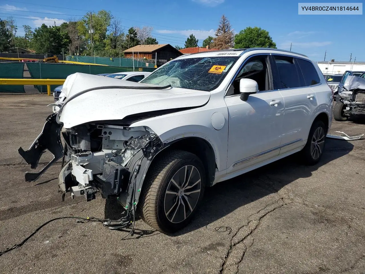 2022 Volvo Xc90 T8 Recharge Inscription Expres VIN: YV4BR0CZ4N1814644 Lot: 60651846