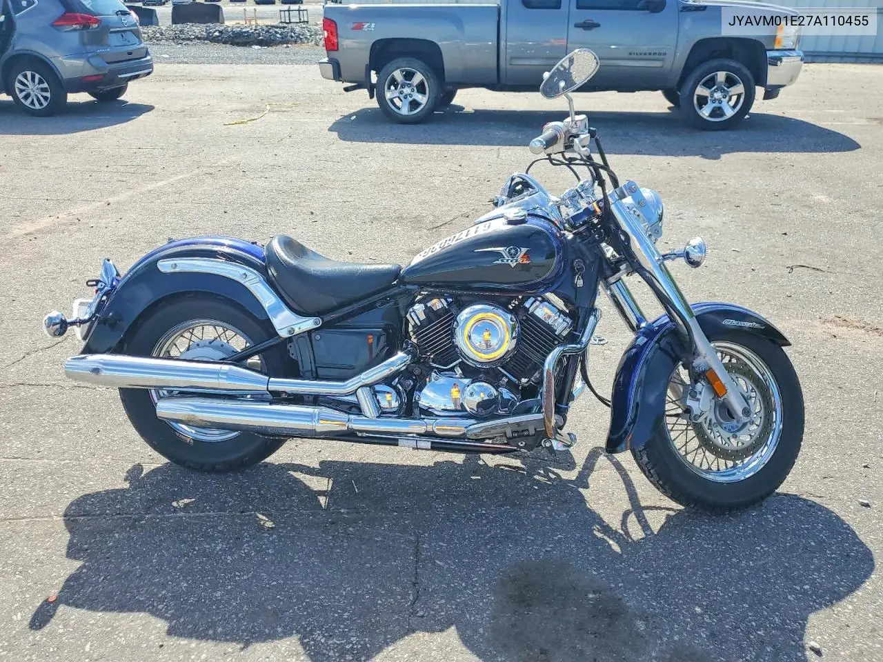 2007 Yamaha Xvs650 VIN: JYAVM01E27A110455 Lot: 61176036