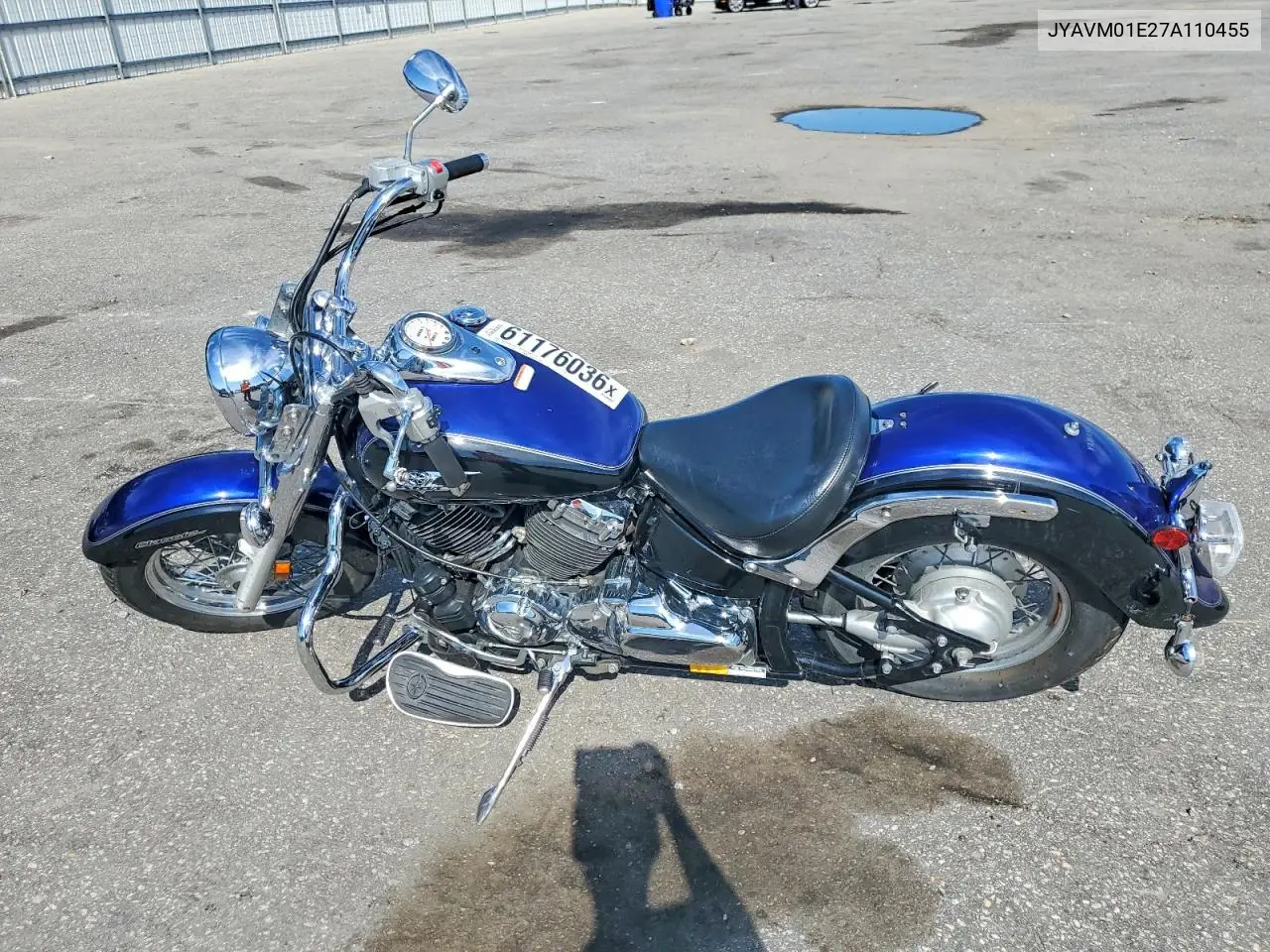 2007 Yamaha Xvs650 VIN: JYAVM01E27A110455 Lot: 61176036