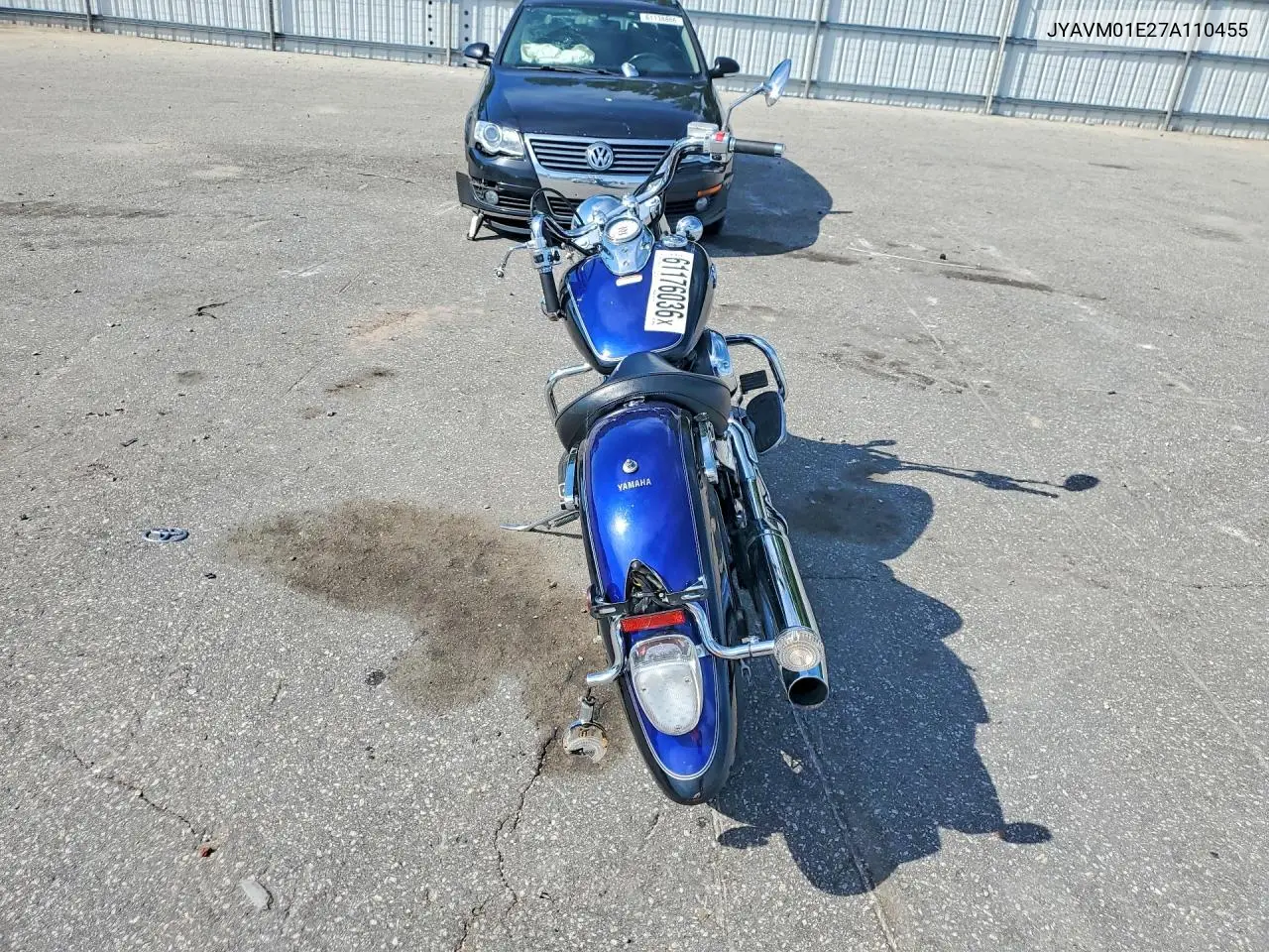 2007 Yamaha Xvs650 VIN: JYAVM01E27A110455 Lot: 61176036