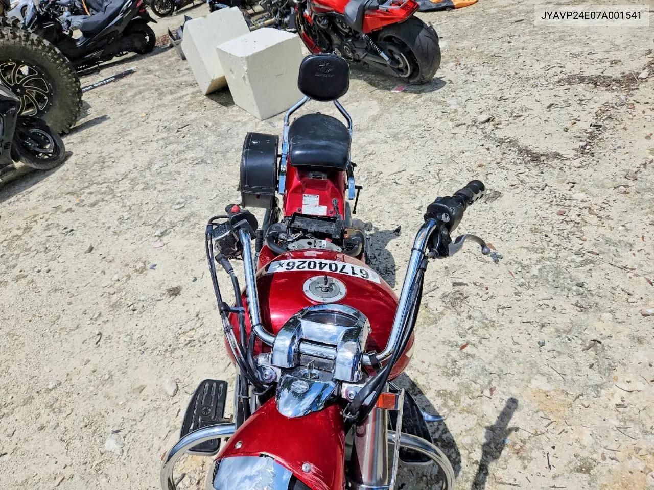 2007 Yamaha Xvs1300 A VIN: JYAVP24E07A001541 Lot: 61704026