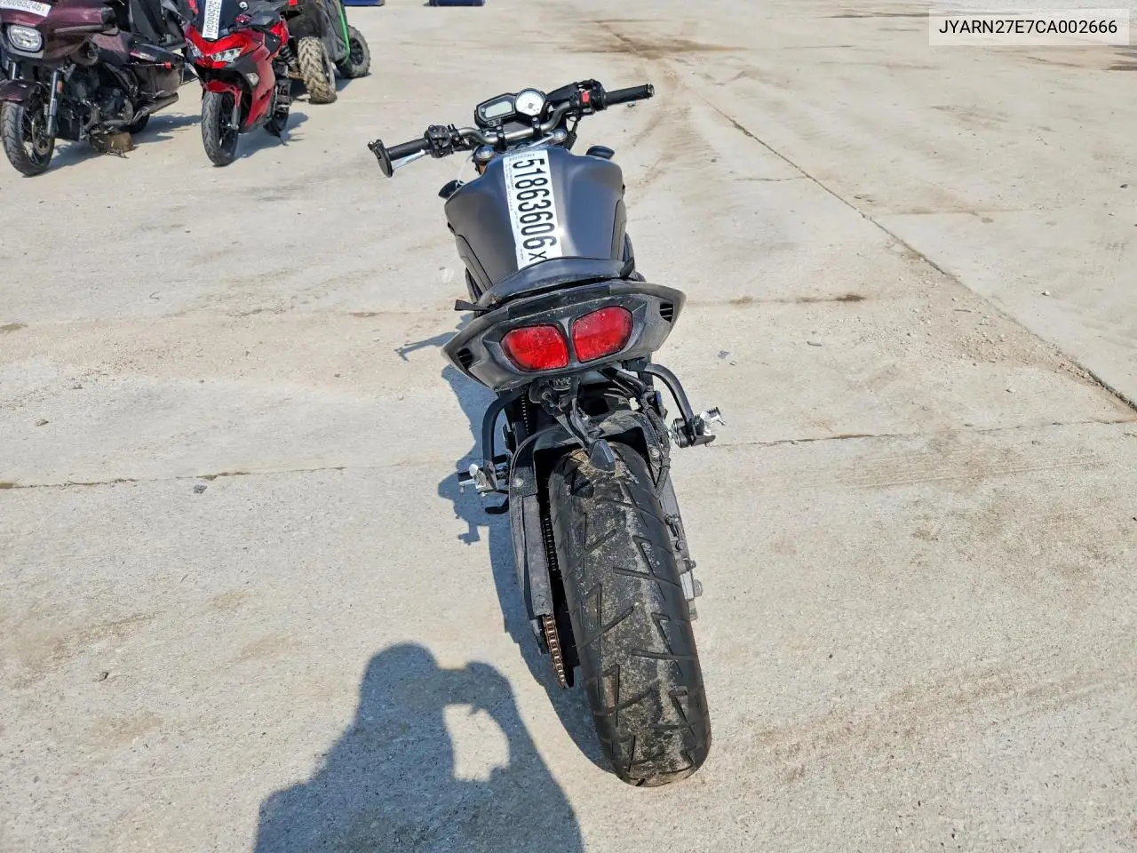 2012 Yamaha Fz8 N VIN: JYARN27E7CA002666 Lot: 51863606