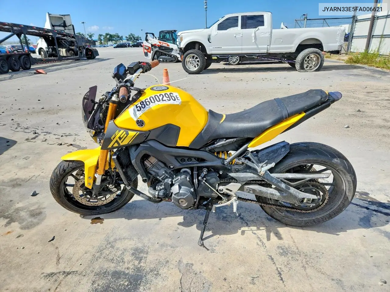 2015 Yamaha Fz09 VIN: JYARN33E5FA006621 Lot: 58600296