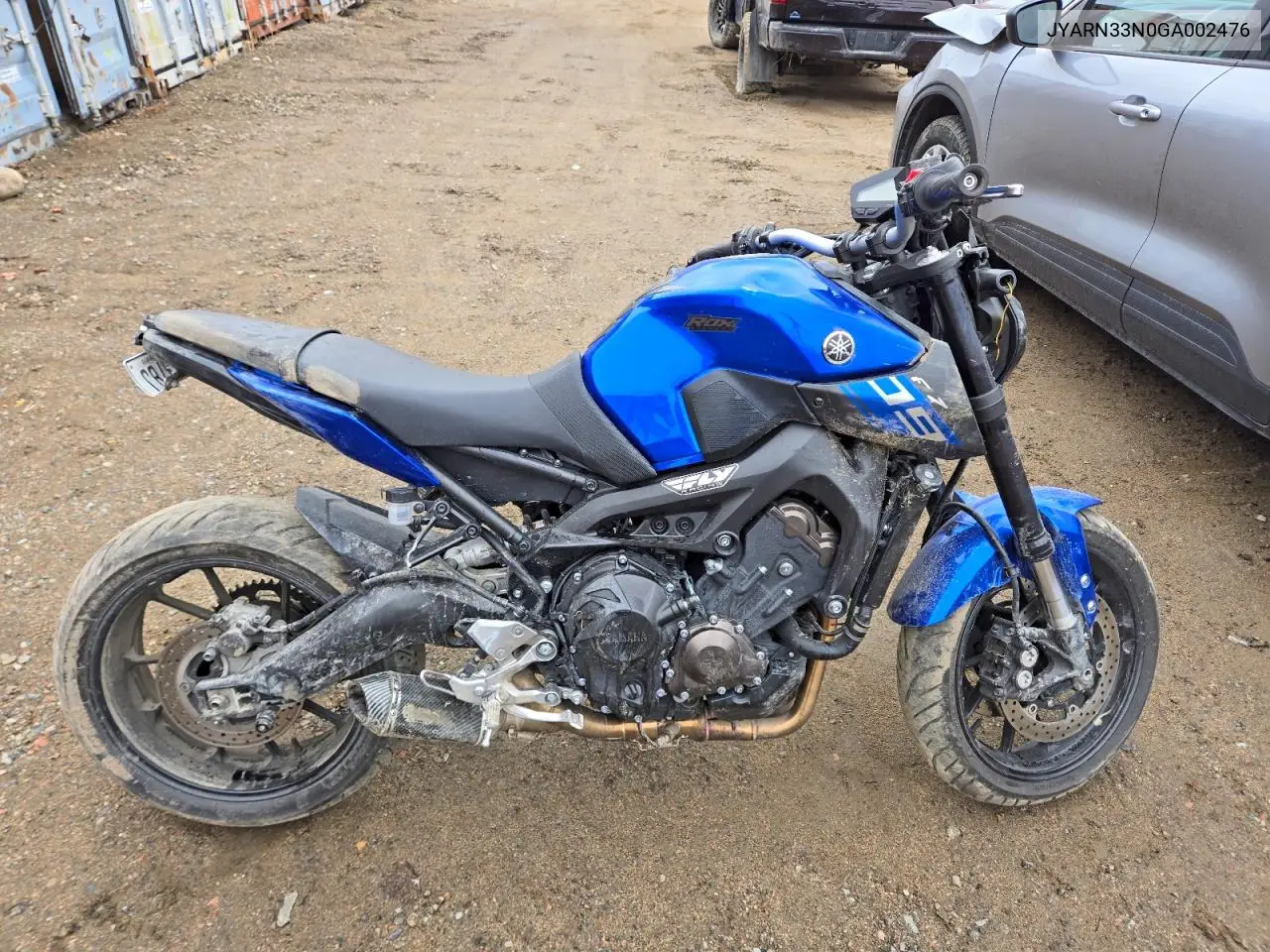 2016 Yamaha Fz09 VIN: JYARN33N0GA002476 Lot: 51969716