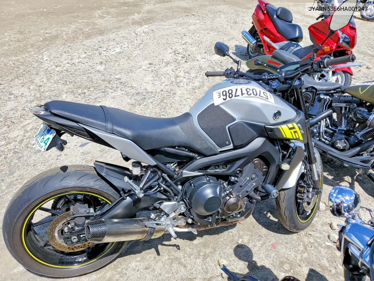 2017 Yamaha Fz09 VIN: JYARN53E6HA001247 Lot: 57031786