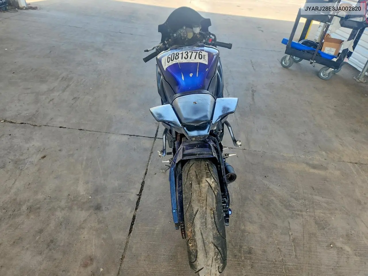 2018 Yamaha Yzfr6 VIN: JYARJ28E3JA002820 Lot: 60813776