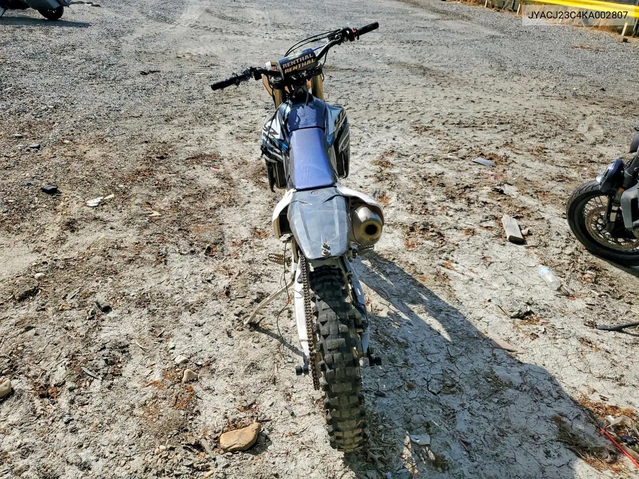 2019 Yamaha Yz450 F VIN: JYACJ23C4KA002807 Lot: 51836186