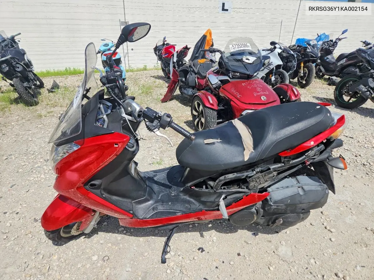 2019 Yamaha Xc155 VIN: RKRSG36Y1KA002154 Lot: 61174016