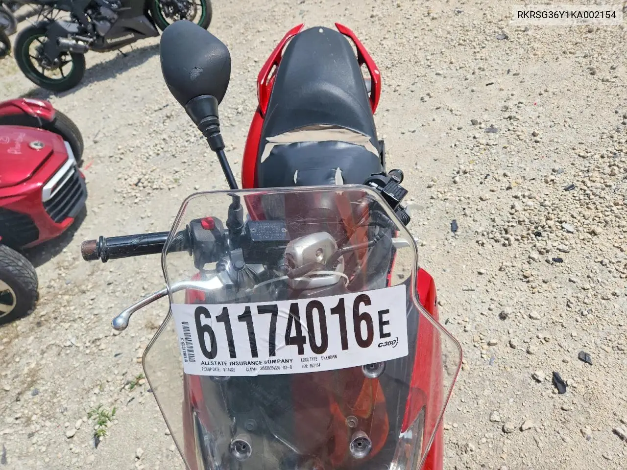 2019 Yamaha Xc155 VIN: RKRSG36Y1KA002154 Lot: 61174016