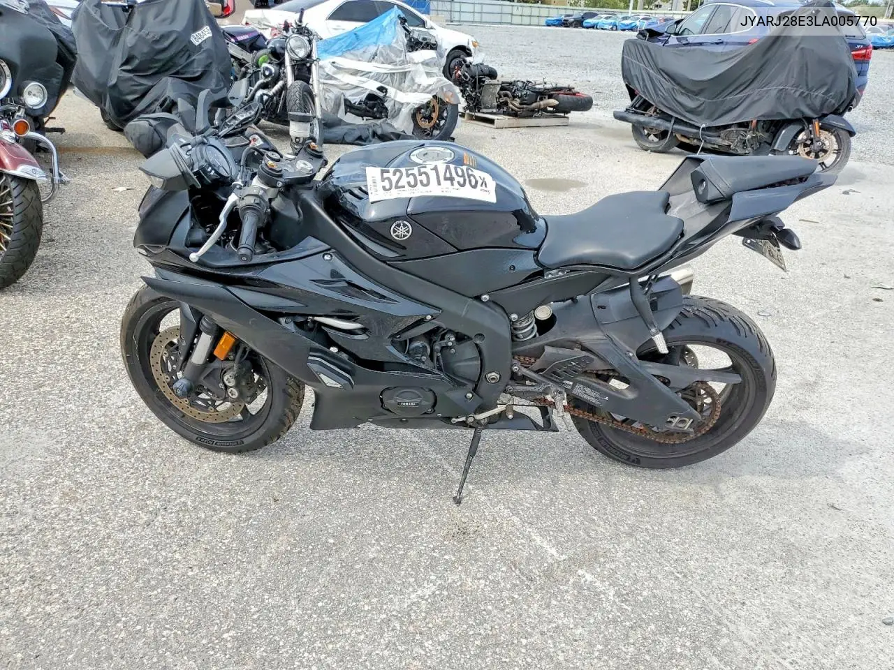 2020 Yamaha Yzfr6 VIN: JYARJ28E3LA005770 Lot: 52551496