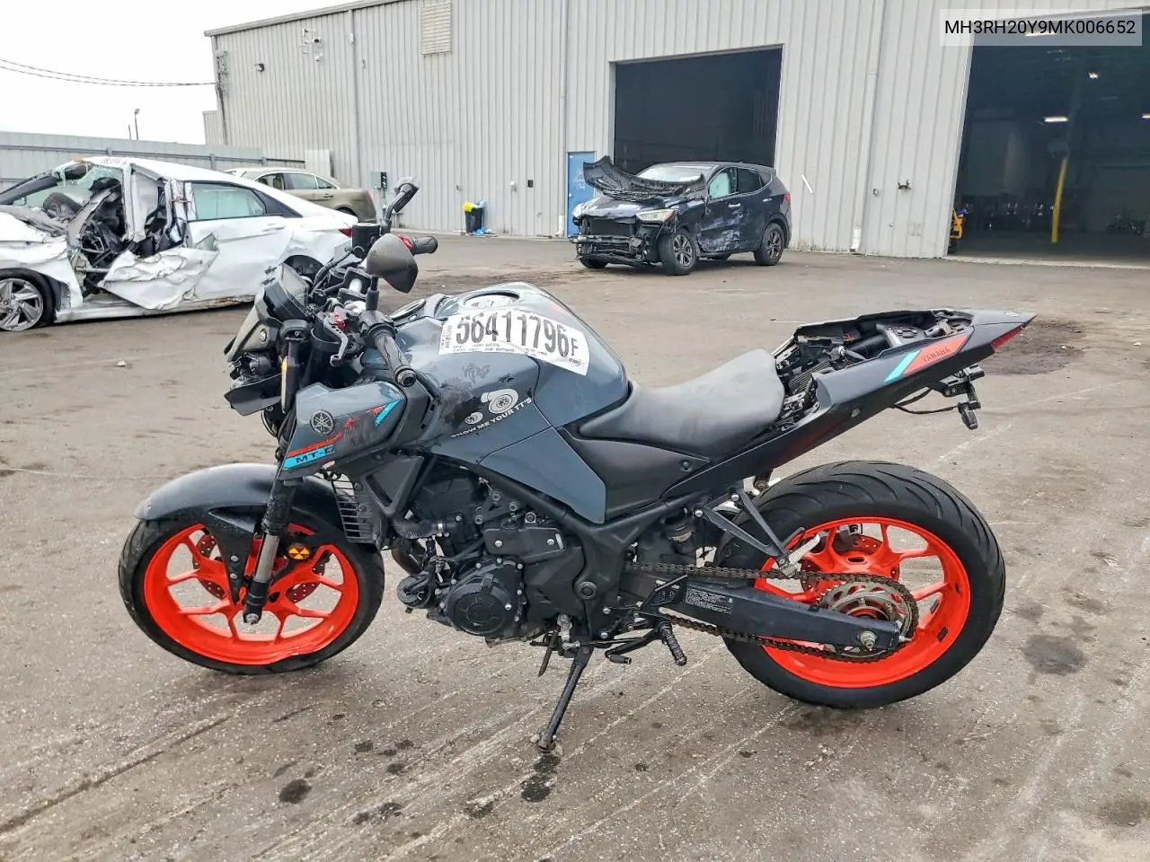 2021 Yamaha Mt-03 VIN: MH3RH20Y9MK006652 Lot: 56411796